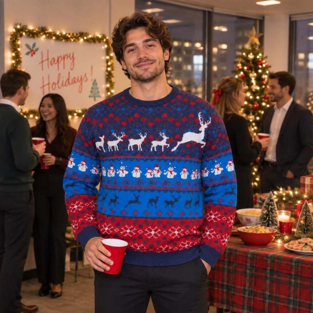 You Look Ugly Today Christmas Sweater US S EU M Red Blue Reindeer